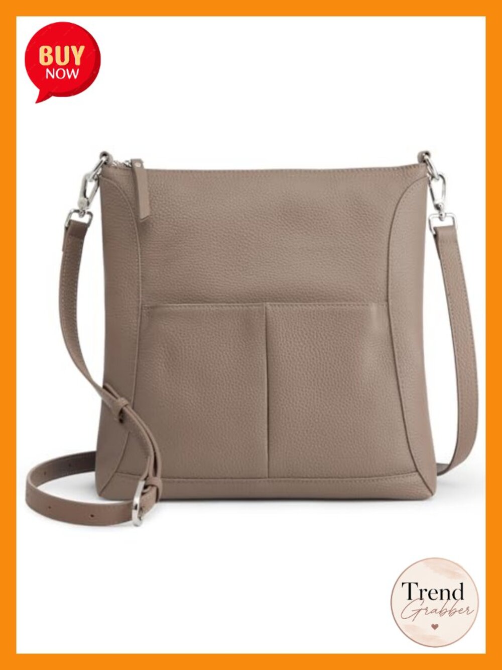 Genuine Pebbled Leather Crossbody Bag RFID Blocking Travel Purse Handbags